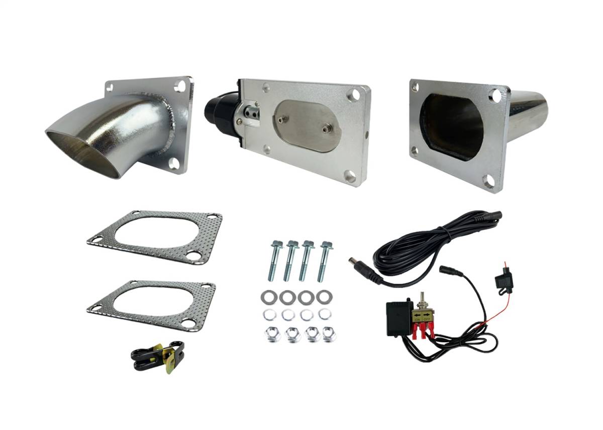 Granatelli 3" Single Oval Electronic Stainless Steel Weld-In Exhaust Cutout Kit – 313530