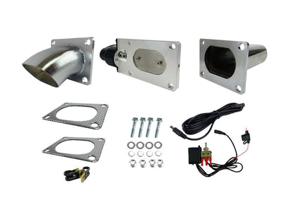 Granatelli 3" Single Oval Electronic Stainless Steel Weld-In Exhaust Cutout Kit – 313530