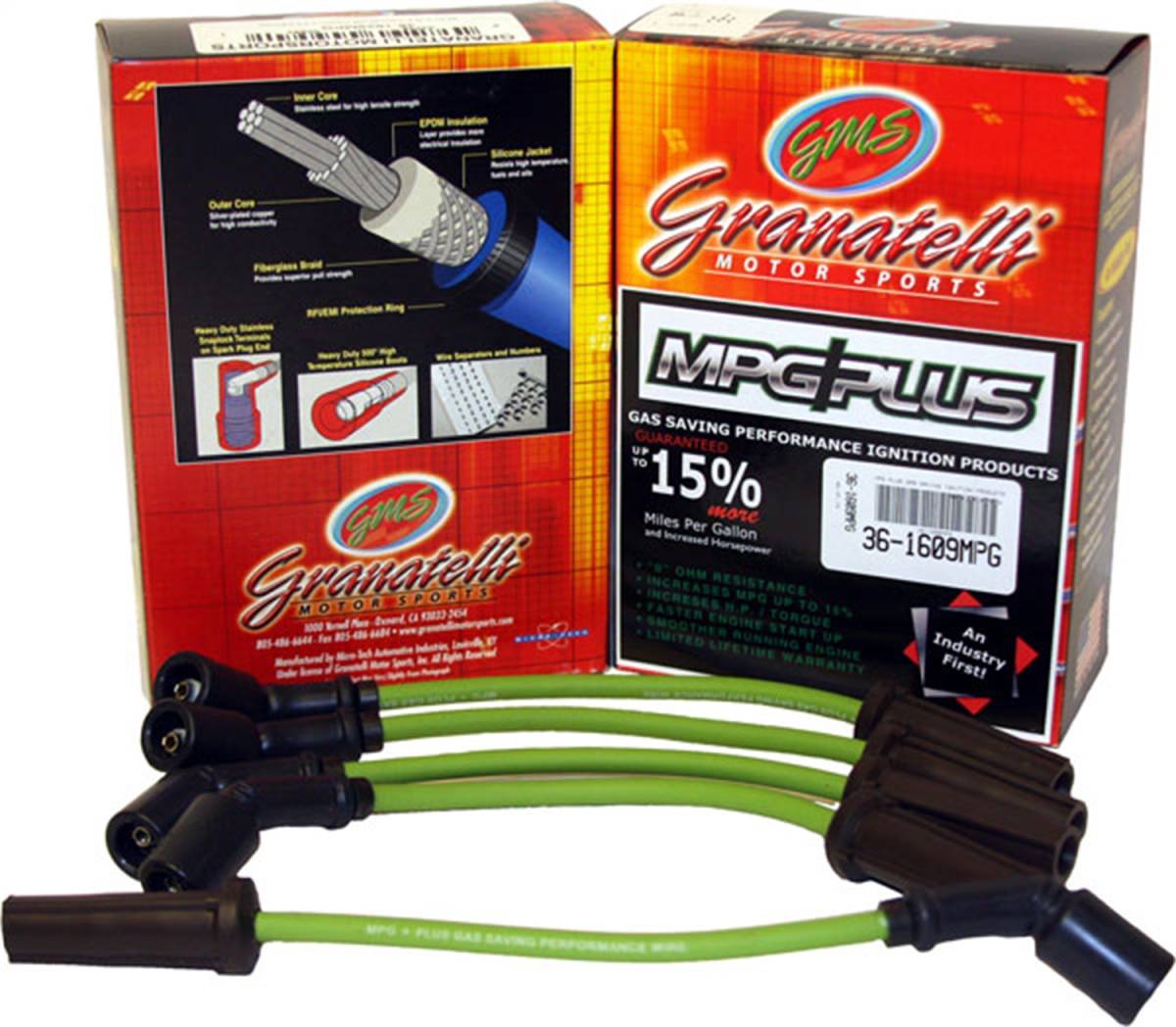 Granatelli 1983–1987 Honda Accord/Prelude 1.8L L4 MPG 0-Ohm Spark Plug Wires – 34-1114MPG