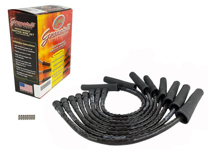 Granatelli 23" 2010–2014 Ford Raptor 6.2L 0-Ohm Black High-Temp Spark Plug Wires w/ Black Kevlar Boots – 28-2116HTBB