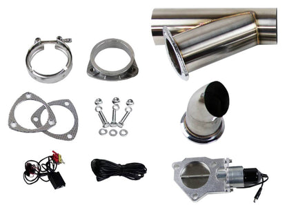 Granatelli 2.5-Inch Single Round Electronic Stainless Steel Weld-In Exhaust Cutout Kit – 307525