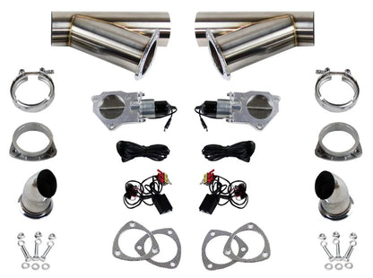 Granatelli 2.5-Inch Dual Round Electronic Stainless Steel Weld-In Exhaust Cutout Kit – 307525K