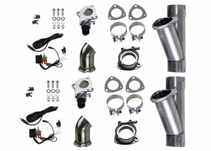 Granatelli 3-Inch Dual Round Electronic Mild Steel Slip-Fit Exhaust Cutout Kit – 303530D