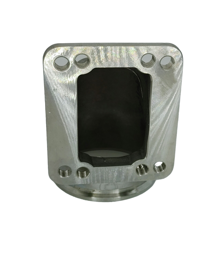 Granatelli 90° Turbo Adapter – 3.0" V-Band to T3/T4 Housing, Cast Threaded - 540209
