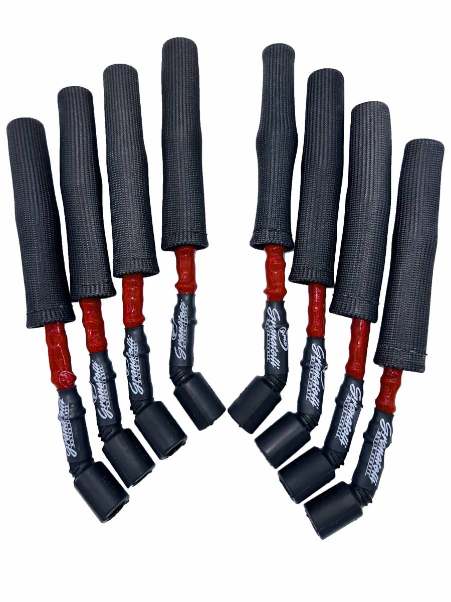 Granatelli 10" GM L83 5.3L/L86 6.2L Truck/SUV 0-Ohm Red Spark Plug Wires w/ Black Heat Sleeves – 28-5362HTRB