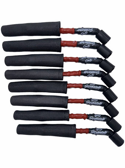 Granatelli 10" GM LS/LT 0-Ohm Red High-Temp Spark Plug Wires w/ Black Kevlar Boots – 28-1545HTRB