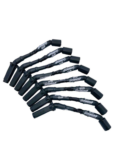 Granatelli 8" GM LS/LT 0-Ohm Black High-Temp Spark Plug Wires – 28-1811HTB