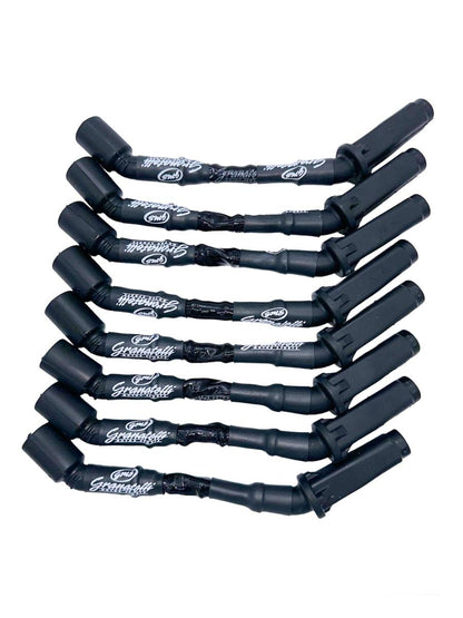 Granatelli 8" GM LS/LT 0-Ohm Black High-Temp Spark Plug Wires – 28-1811HTB