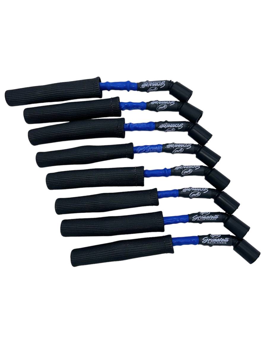 Granatelli 10" GM L83 5.3L/L86 6.2L Truck/SUV 0-Ohm Blue Spark Plug Wires w/ Black Heat Sleeves – 28-5362HTBLB
