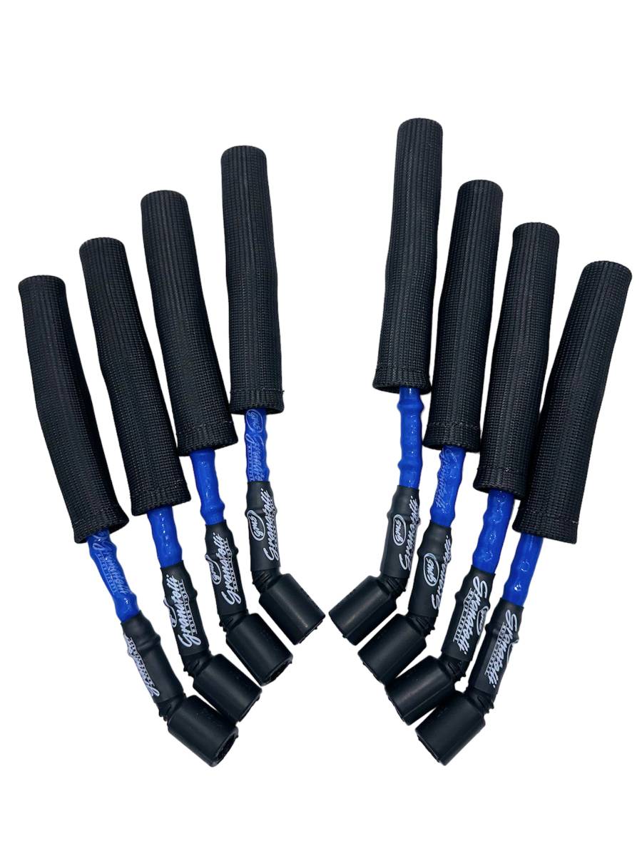 Granatelli 10" GM L83 5.3L/L86 6.2L Truck/SUV 0-Ohm Blue Spark Plug Wires w/ Black Heat Sleeves – 28-5362HTBLB