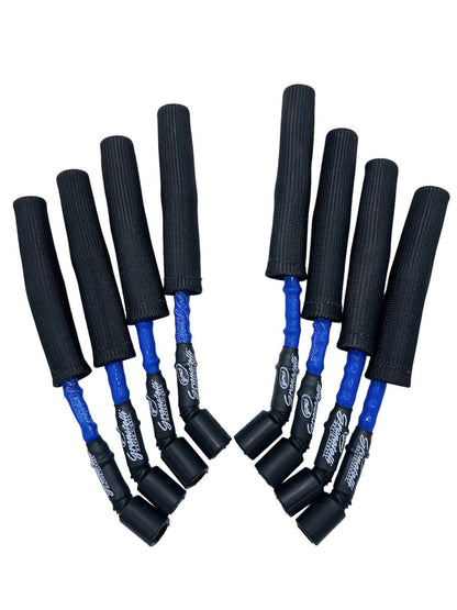 Granatelli 10" GM L83 5.3L/L86 6.2L Truck/SUV 0-Ohm Blue Spark Plug Wires w/ Black Heat Sleeves – 28-5362HTBLB
