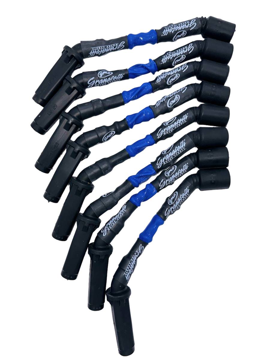 Granatelli 8" GM LS/LT 0-Ohm Blue High-Temp Spark Plug Wires – 28-1811HTBL