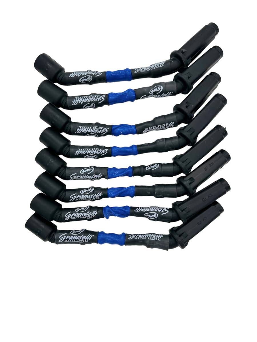 Granatelli 8" GM LS/LT 0-Ohm Blue High-Temp Spark Plug Wires – 28-1811HTBL