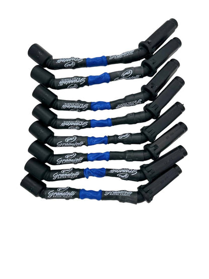 Granatelli 8" GM LS/LT 0-Ohm Blue High-Temp Spark Plug Wires – 28-1811HTBL