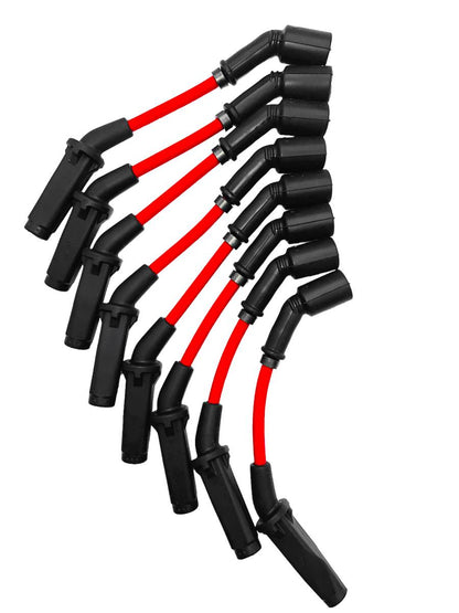 Granatelli 8" GM LS/LT 0-Ohm Red Spark Plug Wires – 28-1811S-R