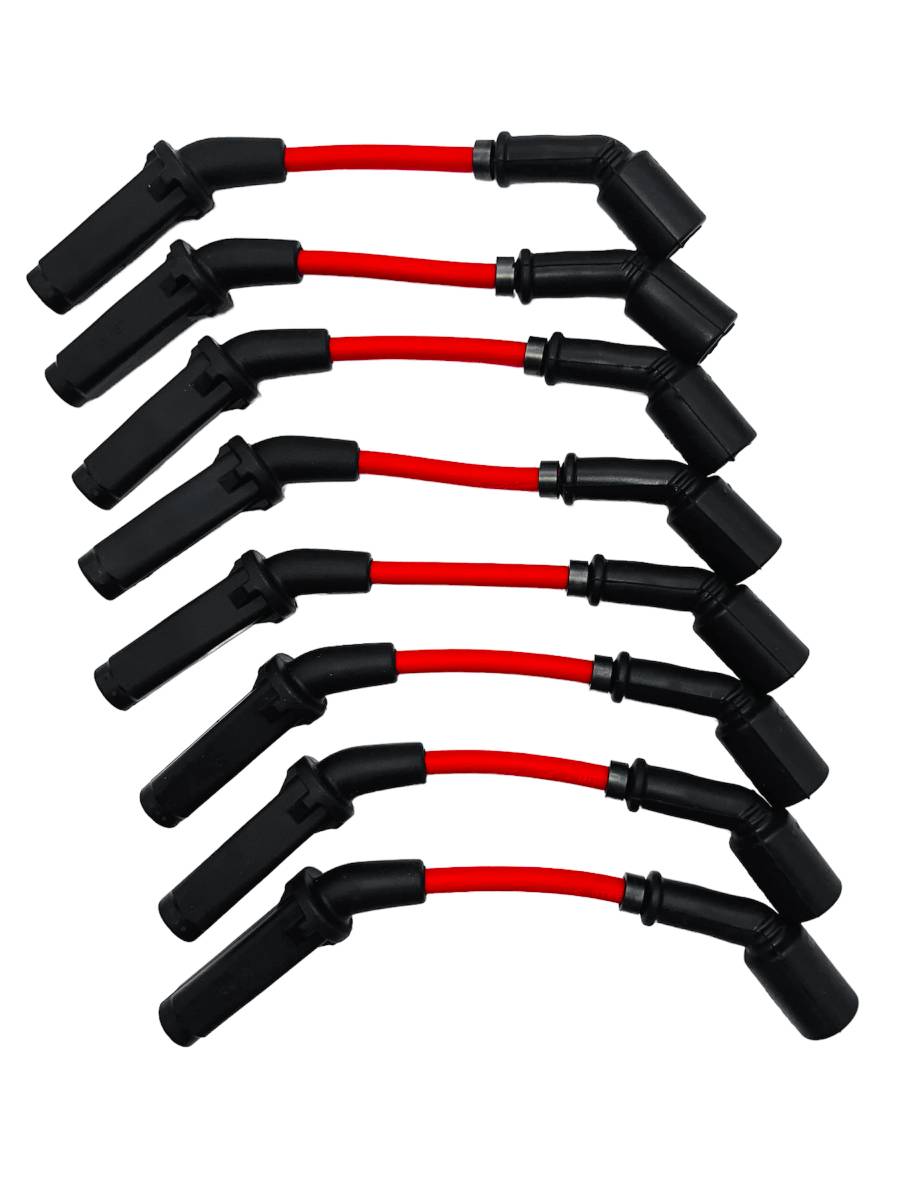 Granatelli 8" GM LS/LT 0-Ohm Red Spark Plug Wires – 28-1811S-R