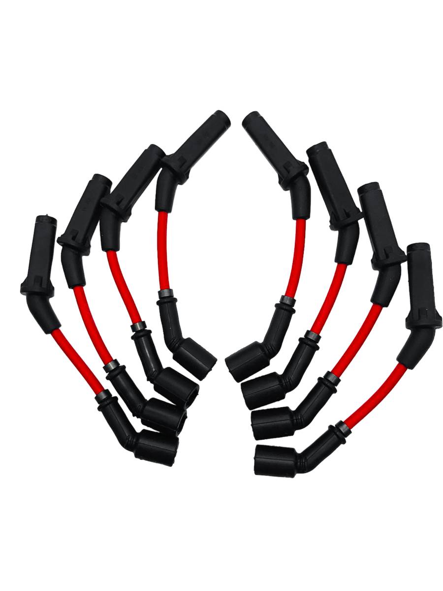 Granatelli 8" GM LS/LT 0-Ohm Red Spark Plug Wires – 28-1811S-R