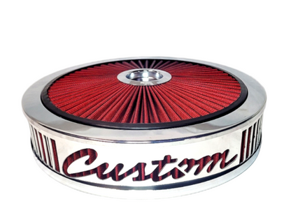 Granatelli Blingz Beauty Bandz SPECIAL ORDER 14-Inch x 3-Inch Grill Insert – Red Filter / Chrome Lip – 750000CRF