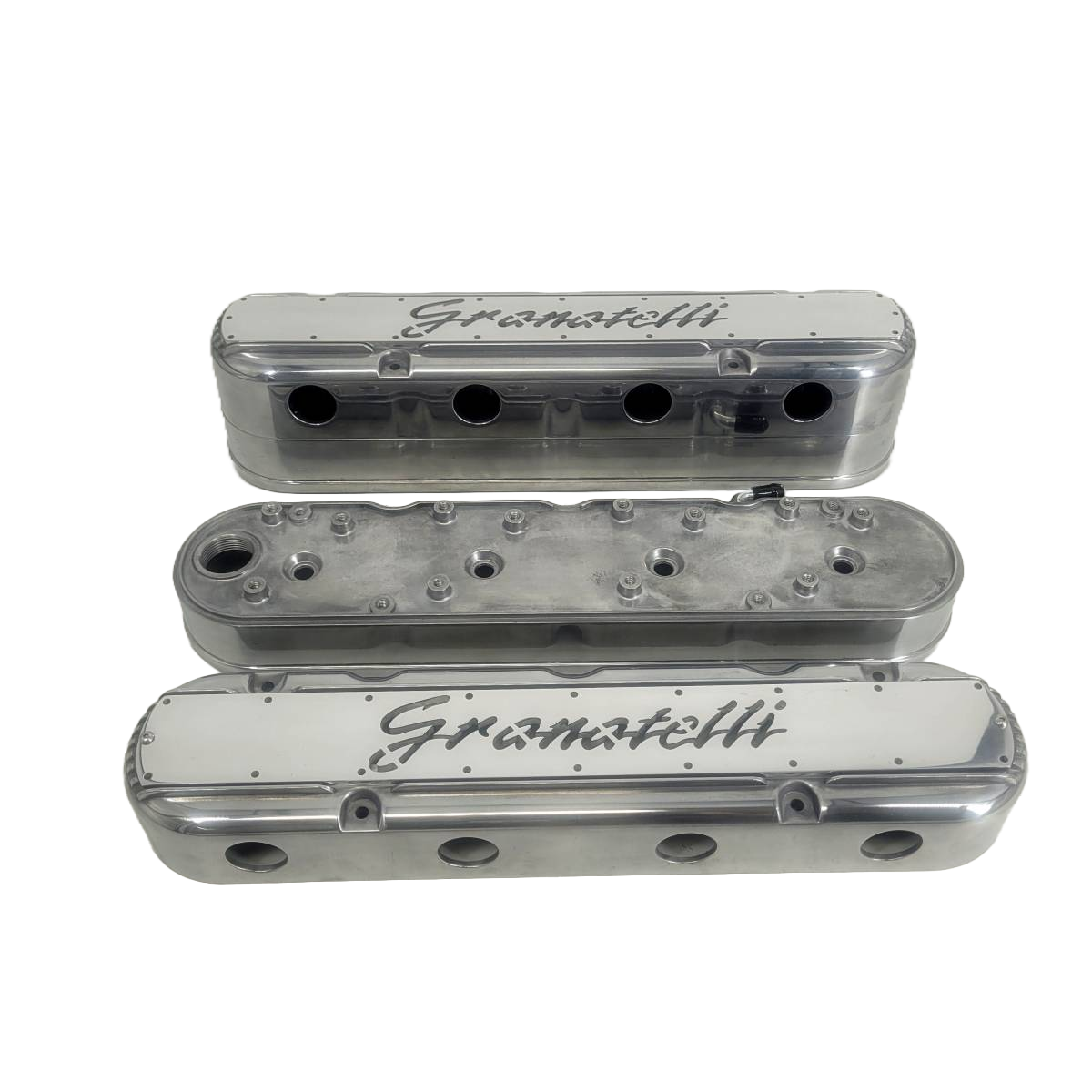 Granatelli LS 2-Piece Tall Valve Covers, Polished Finish, Integral Coil Mounts, 4.8L-7.0L, Pair – 640361-4