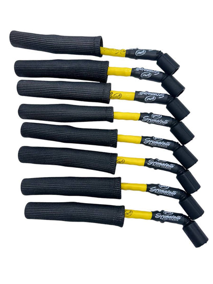 Granatelli 10" GM LS/LT 0-Ohm Yellow High-Temp Spark Plug Wires w/ Black Kevlar Boots – 28-1545HTYB