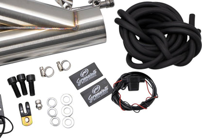 Granatelli 2.5-Inch Single Round Vacuum/Pressure-Controlled Electronic Stainless Steel Slip-Fit Exhaust Cutout Kit – 309525