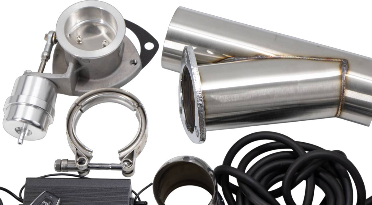 Granatelli 2.5-Inch Single Round Vacuum/Pressure-Controlled Electronic Stainless Steel Slip-Fit Exhaust Cutout Kit – 309525
