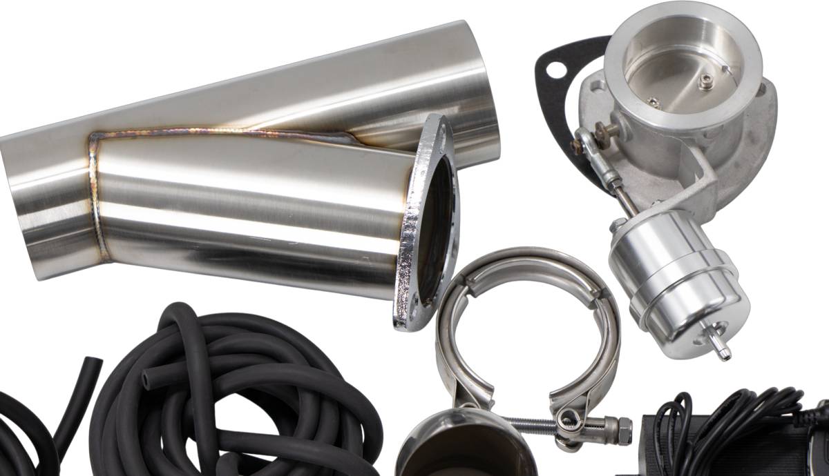 Granatelli 2.5-Inch Single Round Vacuum/Pressure-Controlled Electronic Stainless Steel Slip-Fit Exhaust Cutout Kit – 309525