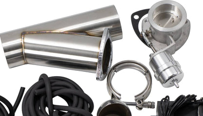Granatelli 2.5-Inch Single Round Vacuum/Pressure-Controlled Electronic Stainless Steel Slip-Fit Exhaust Cutout Kit – 309525