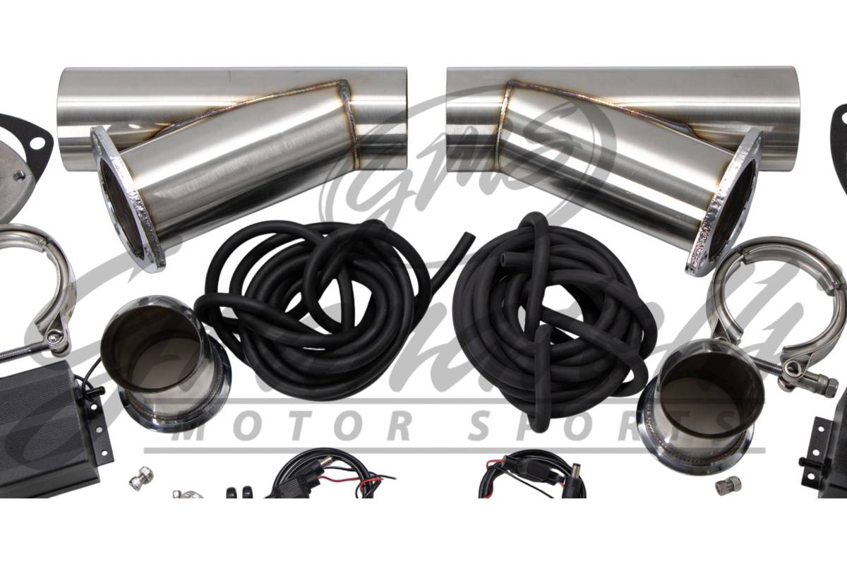 Granatelli 3-Inch Dual Round Vacuum/Pressure-Controlled Electronic Stainless Steel Weld-In Exhaust Cutout Kit – 309630K