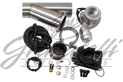 Granatelli 3-Inch Dual Round Vacuum/Pressure-Controlled Electronic Stainless Steel Weld-In Exhaust Cutout Kit – 309630K