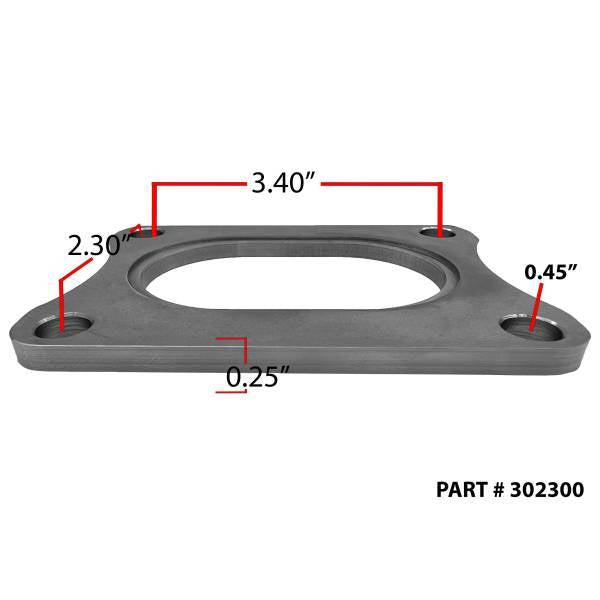 Granatelli 3-Inch Oval 304 Stainless Steel Exhaust Flange – 302300