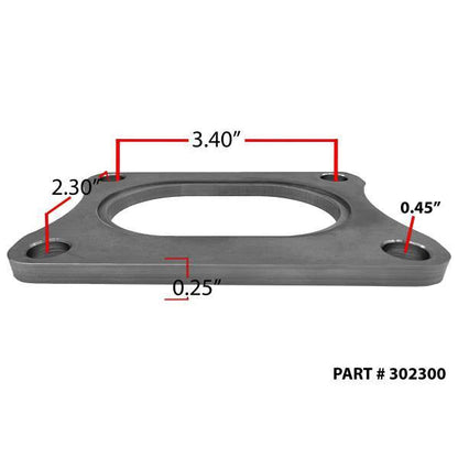 Granatelli 3-Inch Oval 304 Stainless Steel Exhaust Flange – 302300