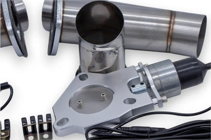 Granatelli 2.5-Inch Dual Round Electronic Stainless Steel Weld-In Exhaust Cutout Kit – 307525K