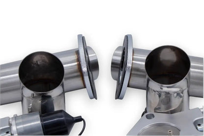Granatelli 2.25-Inch Dual Round Electronic Stainless Steel Weld-In Exhaust Cutout Kit – 307522D