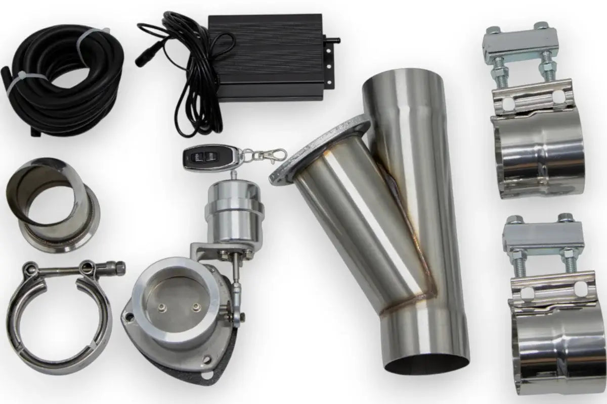 Granatelli 3-Inch Single Round Vacuum/Pressure-Controlled Electronic Stainless Steel Slip-Fit Exhaust Cutout Kit – 309530