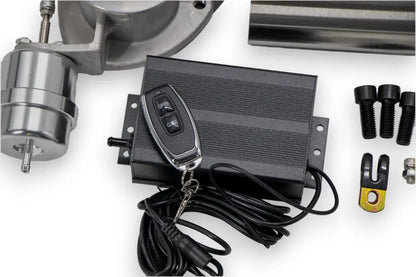 Granatelli 2.5-Inch Dual Round Vacuum/Pressure-Controlled Electronic Stainless Steel Weld-In Exhaust Cutout Kit – 309625K