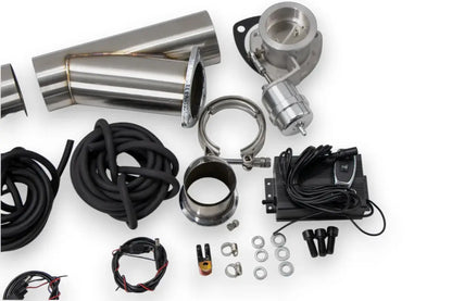Granatelli 2.5-Inch Dual Round Vacuum/Pressure-Controlled Electronic Stainless Steel Weld-In Exhaust Cutout Kit – 309625K