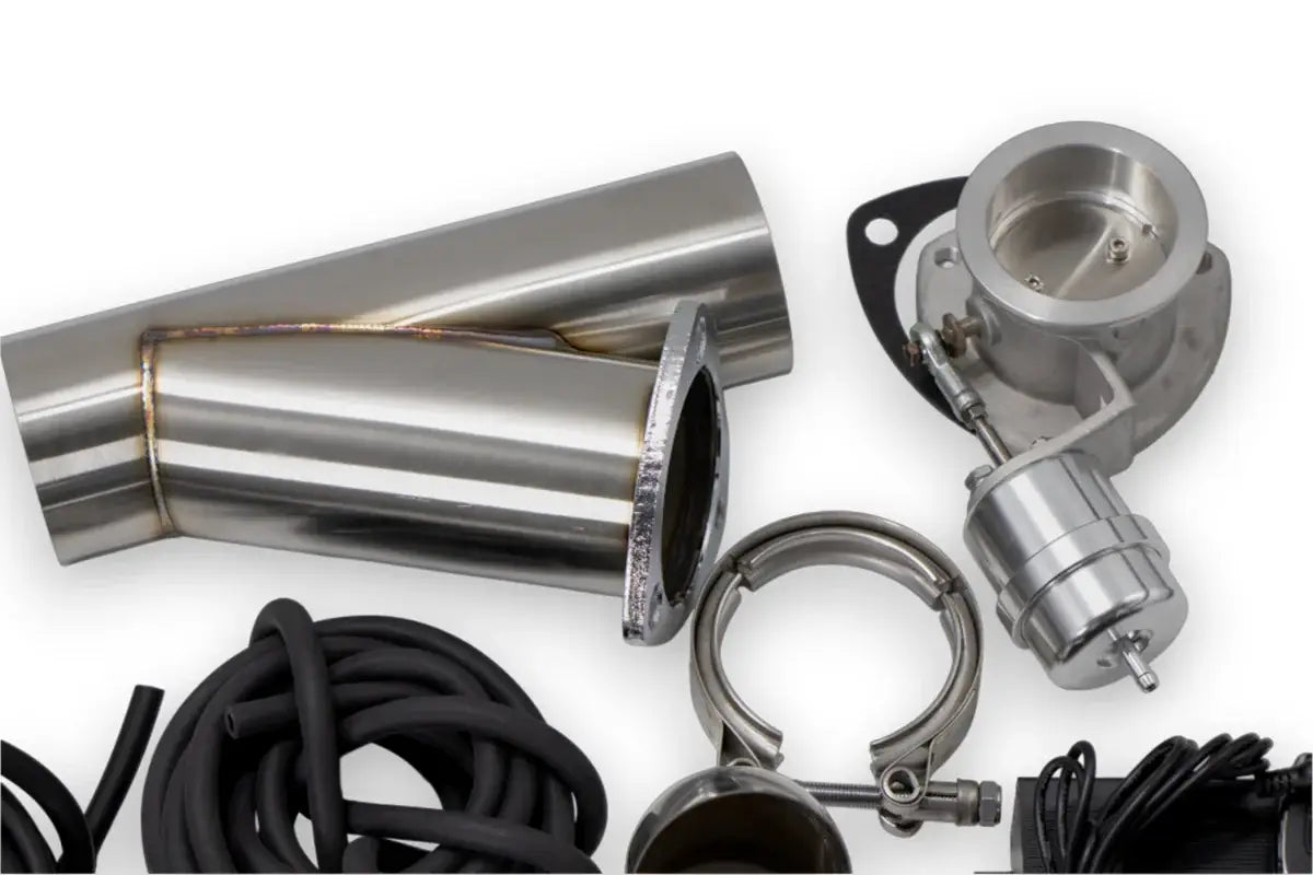 Granatelli 2.5-Inch Dual Round Vacuum/Pressure-Controlled Electronic Stainless Steel Weld-In Exhaust Cutout Kit – 309625K