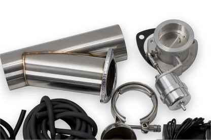 Granatelli 2.5-Inch Dual Round Vacuum/Pressure-Controlled Electronic Stainless Steel Weld-In Exhaust Cutout Kit – 309625K