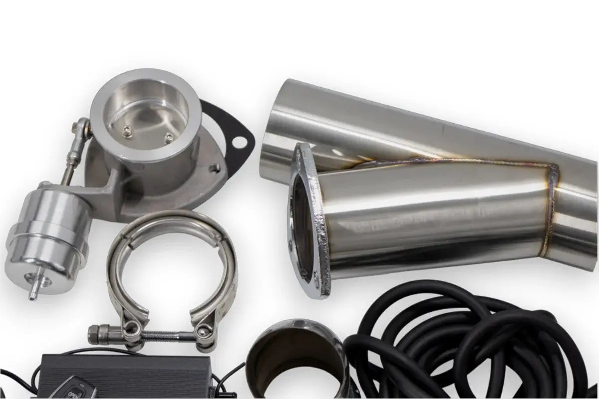 Granatelli 2.5-Inch Dual Round Vacuum/Pressure-Controlled Electronic Stainless Steel Weld-In Exhaust Cutout Kit – 309625K