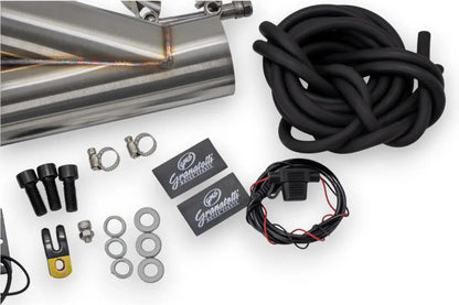 Granatelli 2.5-Inch Dual Round Vacuum/Pressure-Controlled Electronic Stainless Steel Weld-In Exhaust Cutout Kit – 309625K