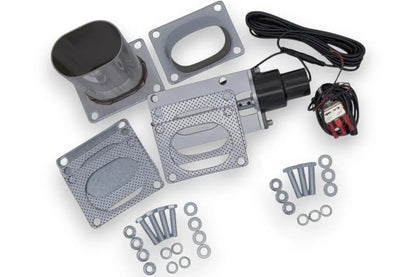 Granatelli 3" Single Oval Electronic Stainless Steel Weld-In Exhaust Cutout Kit – 313530