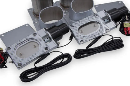 Granatelli 3" Dual Oval Electronic Stainless Steel Weld-In Exhaust Cutout Kit – 313530D