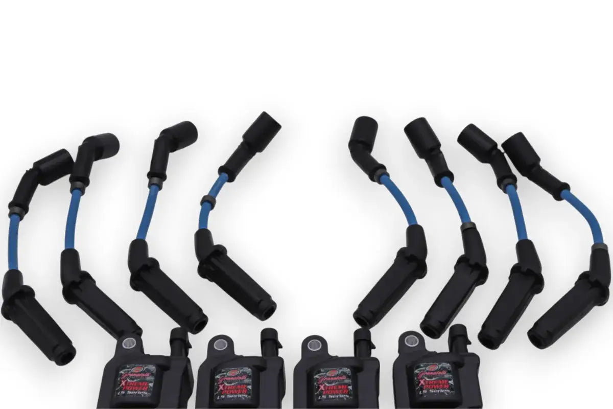 Granatelli 8" GM LS/LT 80K Blue 0-Ohm Coil-Near-Plug Ignition Coil & Wire Kit – 28 1811KIT