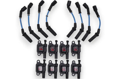Granatelli 8" GM LS/LT 80K Blue 0-Ohm Coil-Near-Plug Ignition Coil & Wire Kit – 28 1811KIT