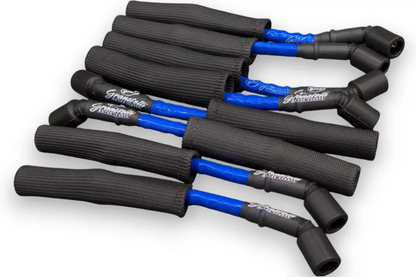 Granatelli 10" GM LS/LT 0-Ohm Blue High-Temp Spark Plug Wires w/ Black Kevlar Boots – 28-1545HTBLB