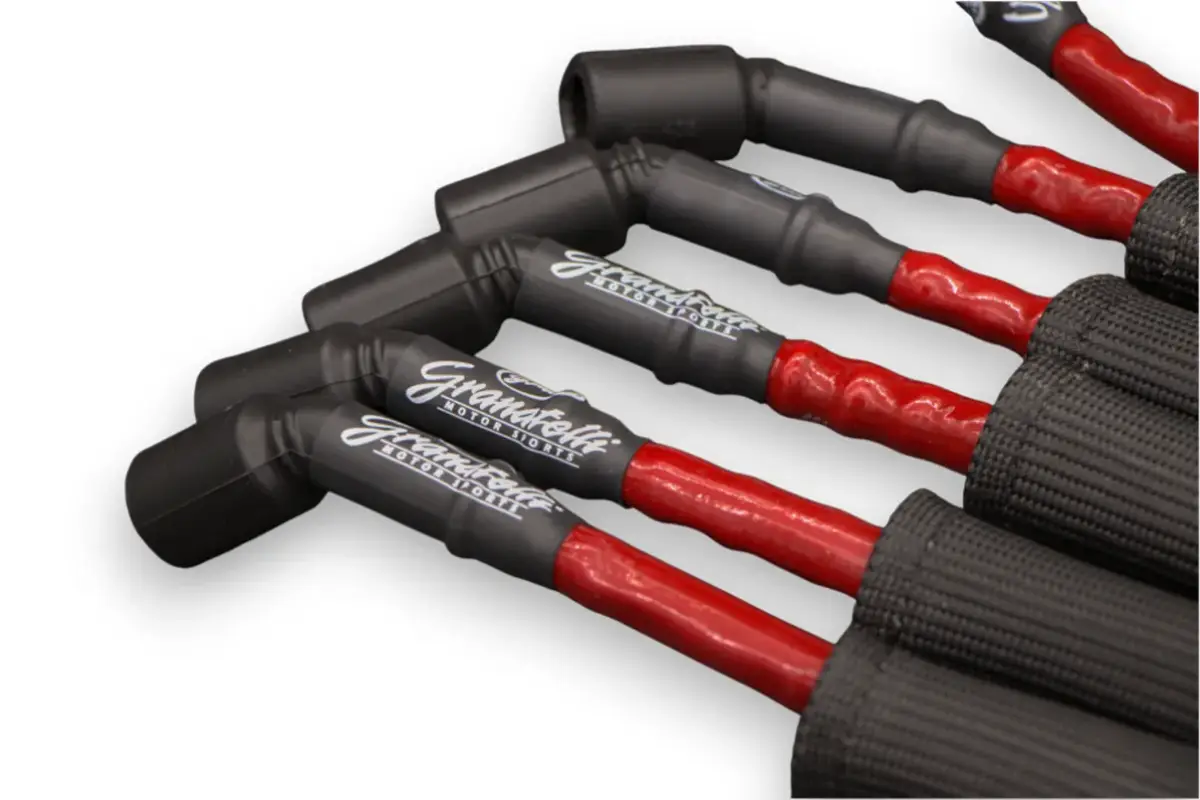 Granatelli 10" GM LS/LT 0-Ohm Red High-Temp Spark Plug Wires w/ Black Kevlar Boots – 28-1545HTRB