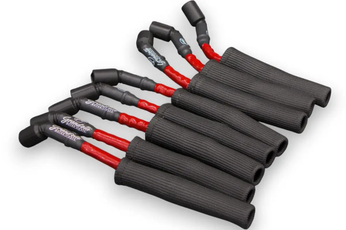 Granatelli 10" GM LS/LT 0-Ohm Red High-Temp Spark Plug Wires w/ Black Kevlar Boots – 28-1545HTRB