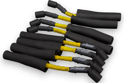 Granatelli 10" GM LS/LT 0-Ohm Yellow High-Temp Spark Plug Wires w/ Black Kevlar Boots – 28-1545HTYB