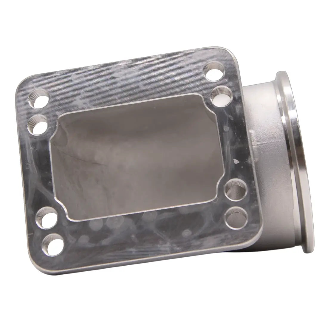 Granatelli 90° Turbo Adapter – 3.0" V-Band to T3/T4 Housing, Cast Threaded - 540209